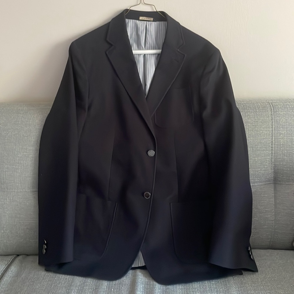 Banana Republic navy cotton blazer tailored fit